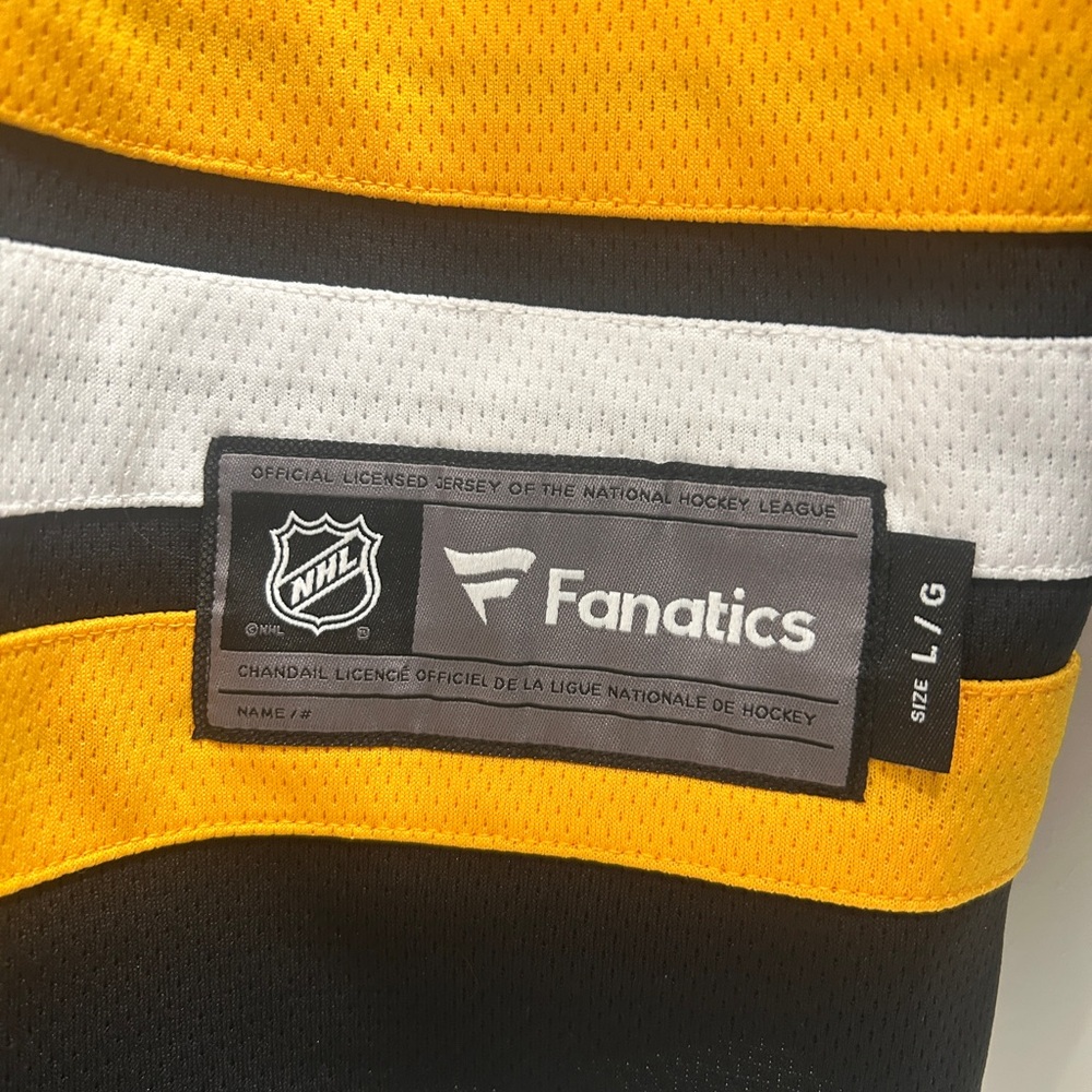 Fanatics Black, White, and Gold NHL Jersey, Size L